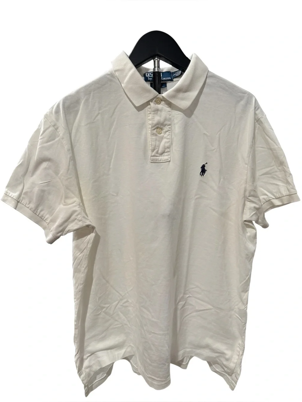 Polo Ralph Lauren Mens Custom Fit White Cotton Short Sleeve Polo Shirt Large